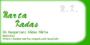 marta kadas business card